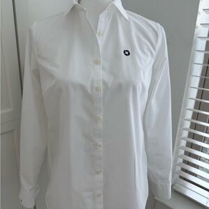Women’s White Button-Down Shirt with Chase Bank Logo